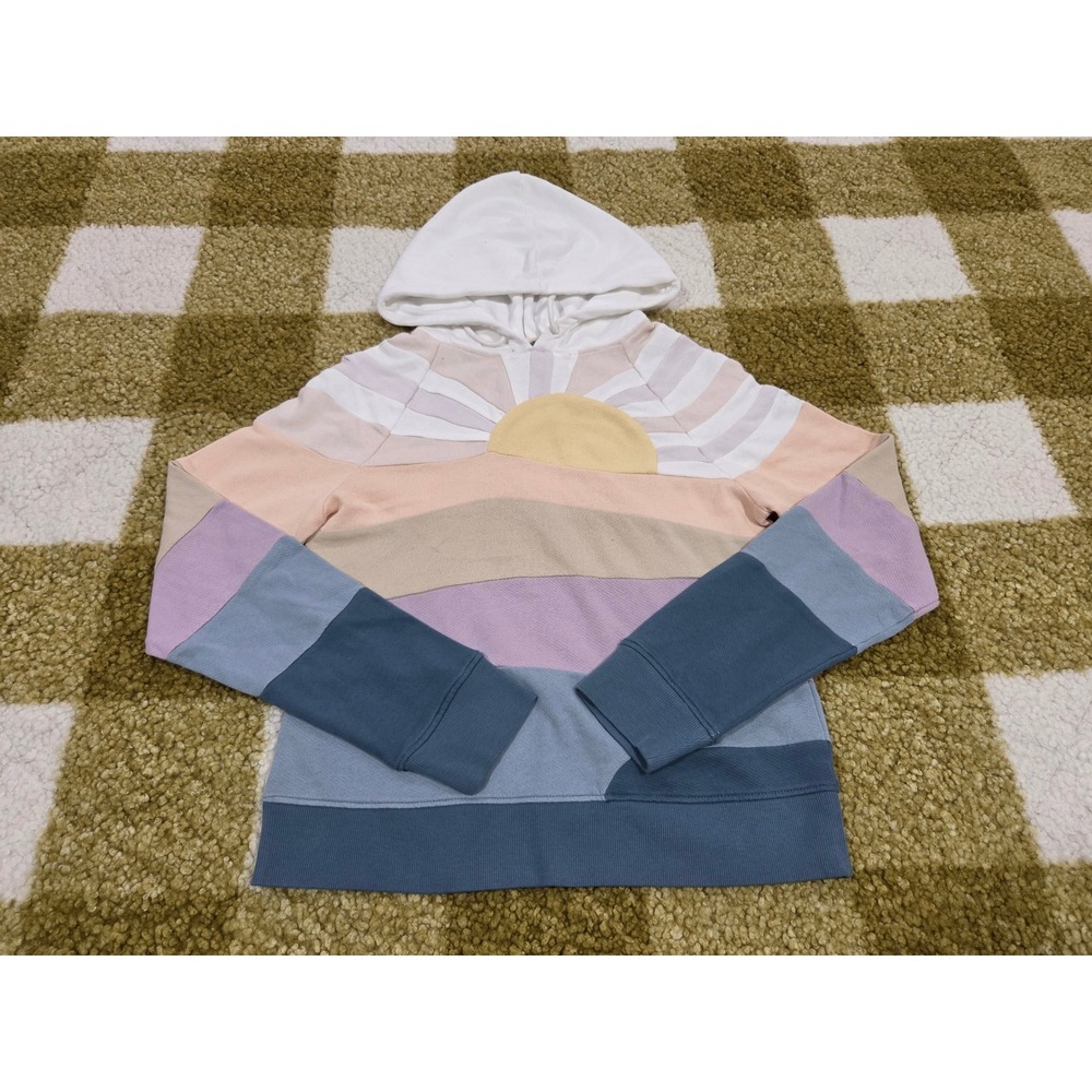 Faherty Sunray Hoodie Organic Cotton Pastel Sun Landscape Pullover XS